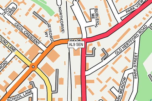 AL9 5EN map - OS OpenMap – Local (Ordnance Survey)