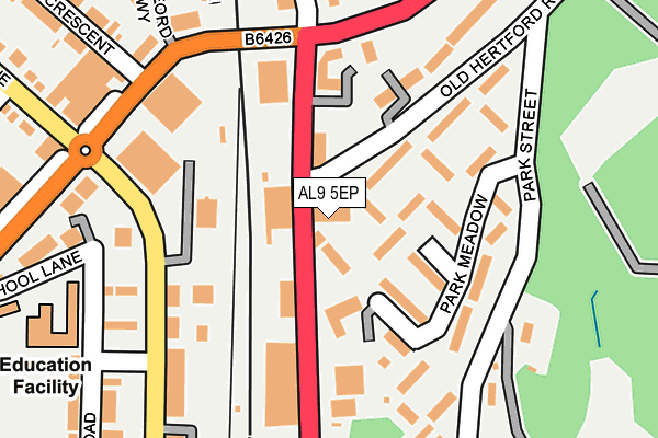 AL9 5EP map - OS OpenMap – Local (Ordnance Survey)