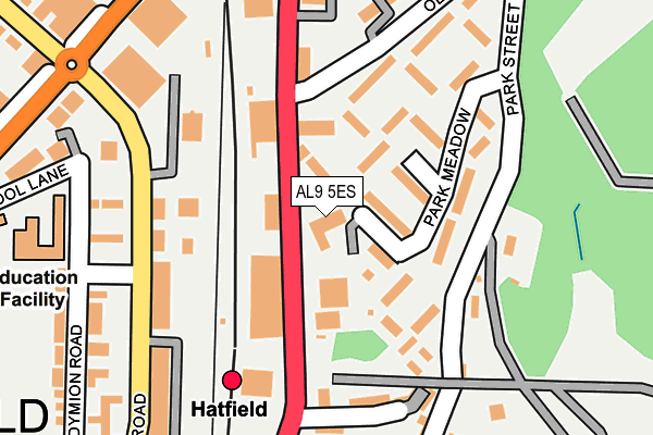 AL9 5ES map - OS OpenMap – Local (Ordnance Survey)