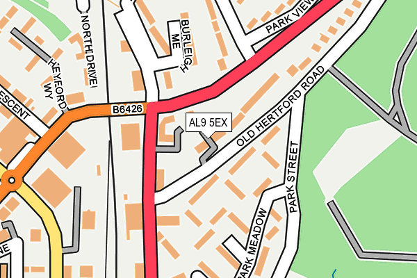 AL9 5EX map - OS OpenMap – Local (Ordnance Survey)