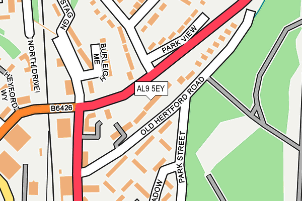 AL9 5EY map - OS OpenMap – Local (Ordnance Survey)