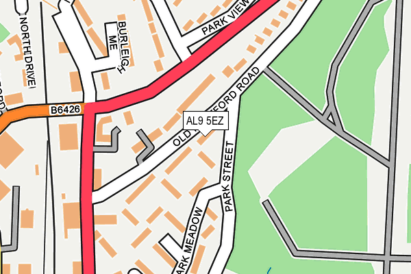 AL9 5EZ map - OS OpenMap – Local (Ordnance Survey)