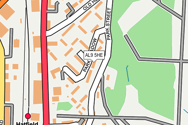 AL9 5HE map - OS OpenMap – Local (Ordnance Survey)
