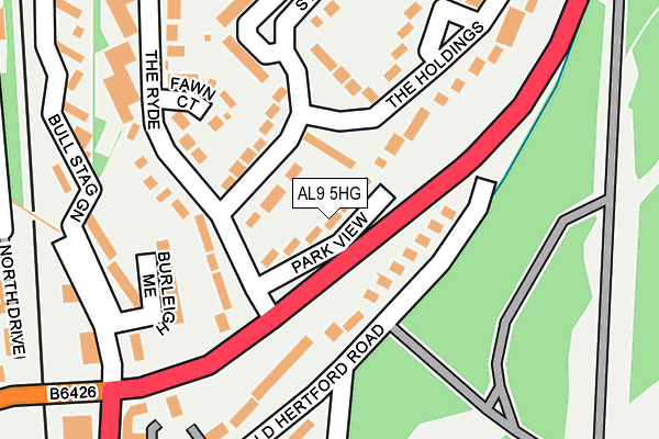 AL9 5HG map - OS OpenMap – Local (Ordnance Survey)