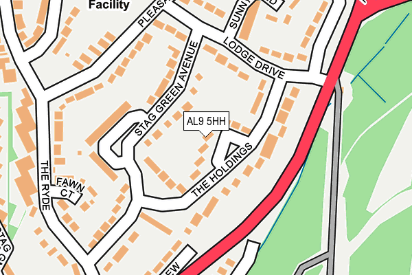 AL9 5HH map - OS OpenMap – Local (Ordnance Survey)