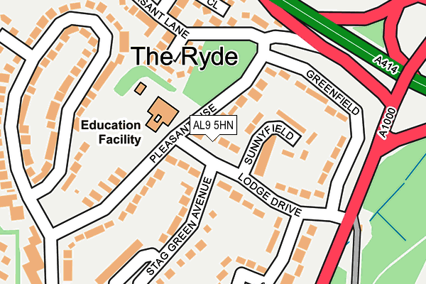 AL9 5HN map - OS OpenMap – Local (Ordnance Survey)