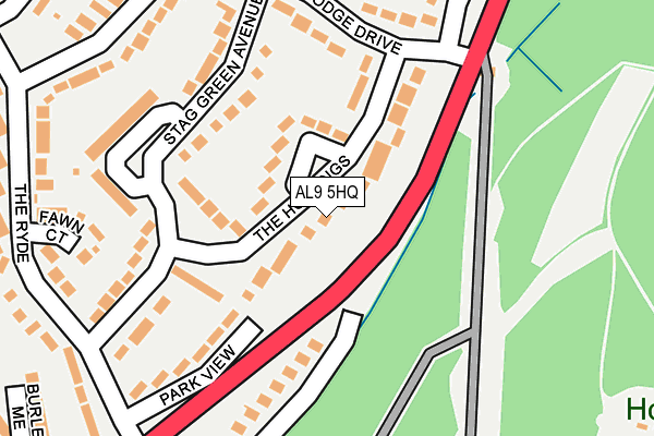 AL9 5HQ map - OS OpenMap – Local (Ordnance Survey)