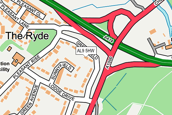 AL9 5HW map - OS OpenMap – Local (Ordnance Survey)