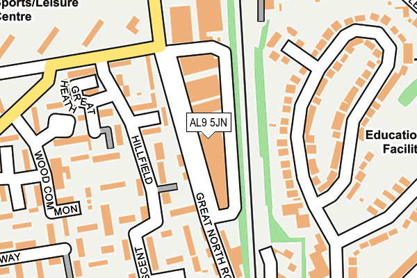 AL9 5JN map - OS OpenMap – Local (Ordnance Survey)