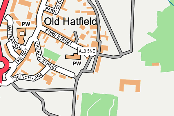 AL9 5NE map - OS OpenMap – Local (Ordnance Survey)
