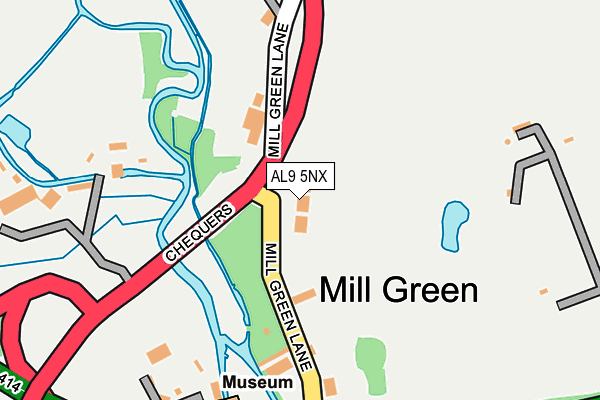 AL9 5NX map - OS OpenMap – Local (Ordnance Survey)