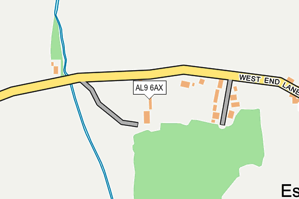 AL9 6AX map - OS OpenMap – Local (Ordnance Survey)