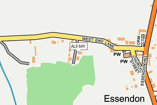 AL9 6AY map - OS OpenMap – Local (Ordnance Survey)