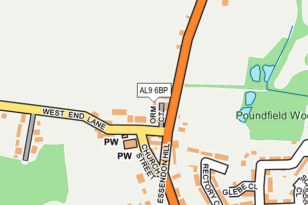 AL9 6BP map - OS OpenMap – Local (Ordnance Survey)
