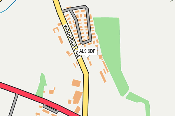 AL9 6DF map - OS OpenMap – Local (Ordnance Survey)