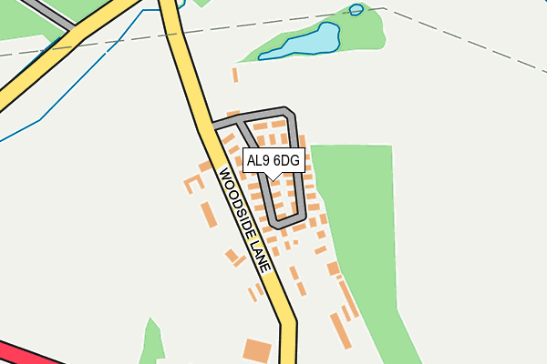 AL9 6DG map - OS OpenMap – Local (Ordnance Survey)