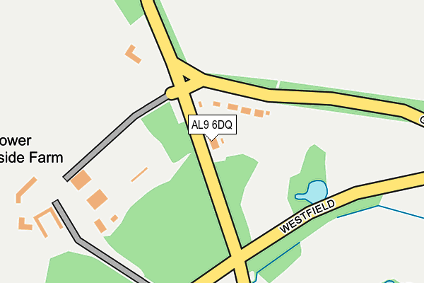 AL9 6DQ map - OS OpenMap – Local (Ordnance Survey)