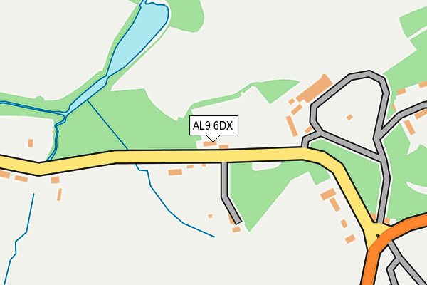 AL9 6DX map - OS OpenMap – Local (Ordnance Survey)