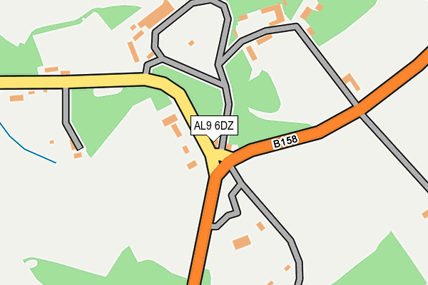 AL9 6DZ map - OS OpenMap – Local (Ordnance Survey)