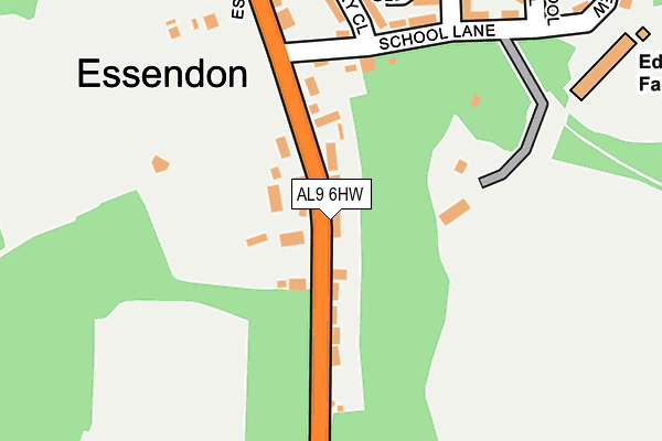 AL9 6HW map - OS OpenMap – Local (Ordnance Survey)
