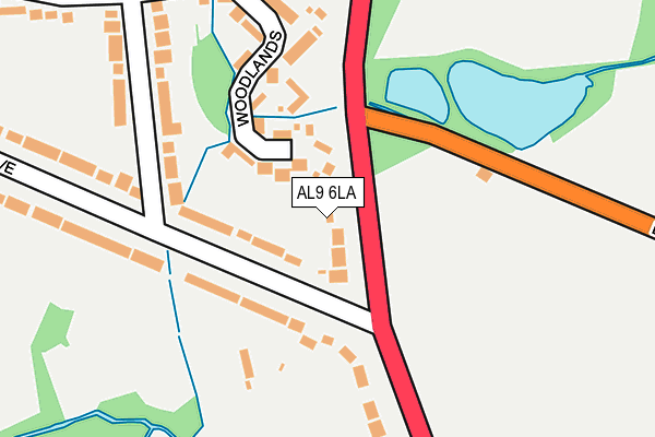 AL9 6LA map - OS OpenMap – Local (Ordnance Survey)