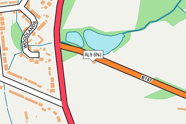 AL9 6NJ map - OS OpenMap – Local (Ordnance Survey)
