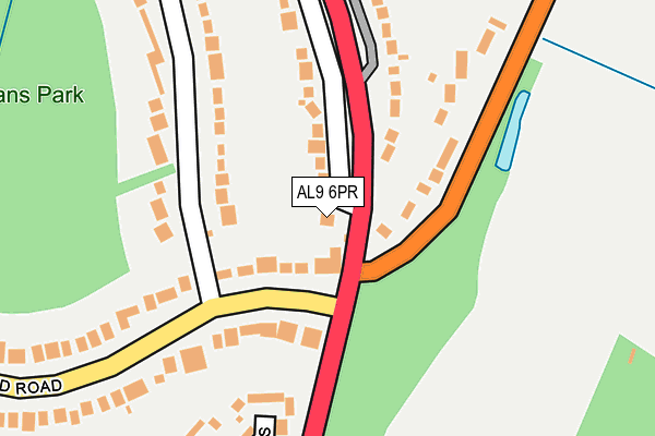 AL9 6PR map - OS OpenMap – Local (Ordnance Survey)