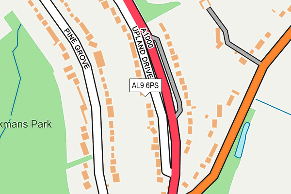 AL9 6PS map - OS OpenMap – Local (Ordnance Survey)
