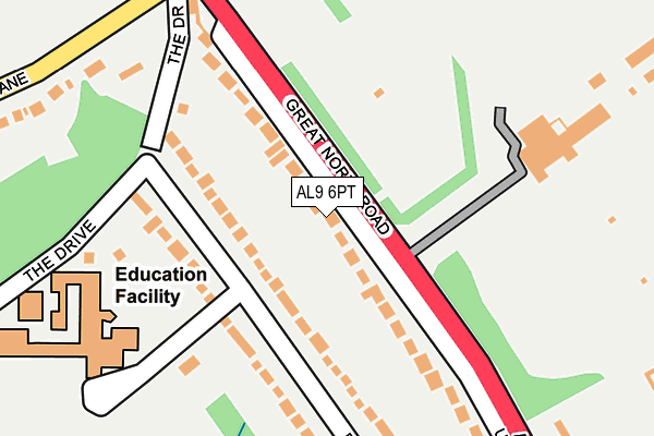 AL9 6PT map - OS OpenMap – Local (Ordnance Survey)