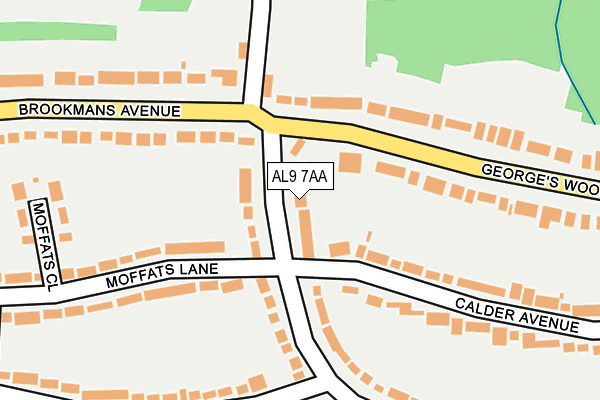 AL9 7AA map - OS OpenMap – Local (Ordnance Survey)