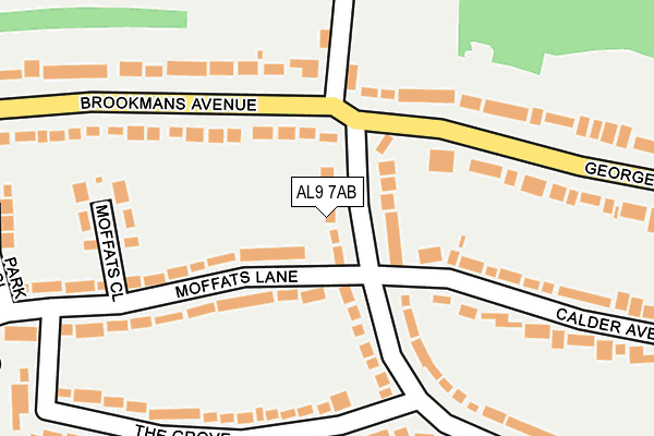 AL9 7AB map - OS OpenMap – Local (Ordnance Survey)