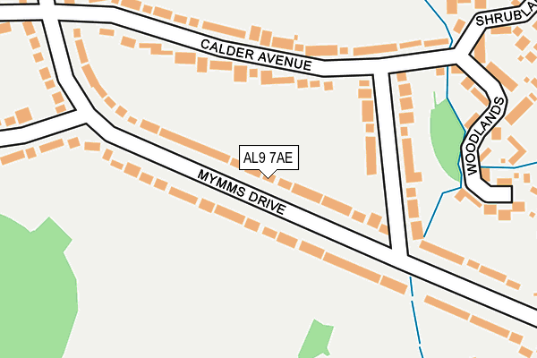 AL9 7AE map - OS OpenMap – Local (Ordnance Survey)