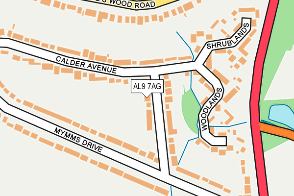 AL9 7AG map - OS OpenMap – Local (Ordnance Survey)