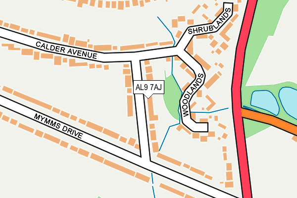 AL9 7AJ map - OS OpenMap – Local (Ordnance Survey)