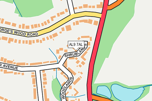 AL9 7AL map - OS OpenMap – Local (Ordnance Survey)