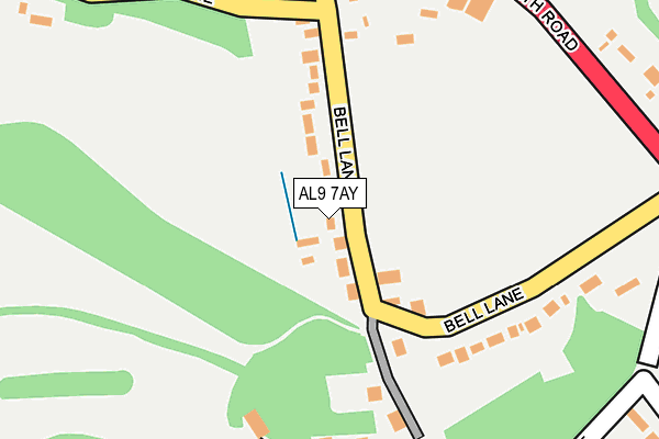 AL9 7AY map - OS OpenMap – Local (Ordnance Survey)