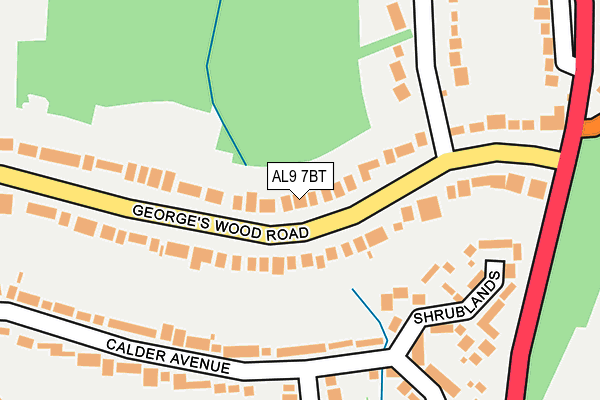 AL9 7BT map - OS OpenMap – Local (Ordnance Survey)