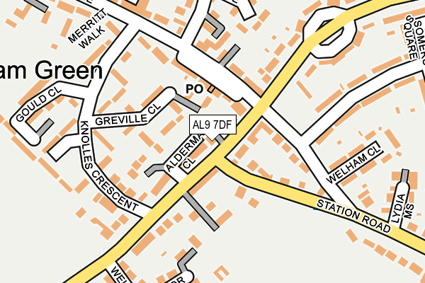 AL9 7DF map - OS OpenMap – Local (Ordnance Survey)