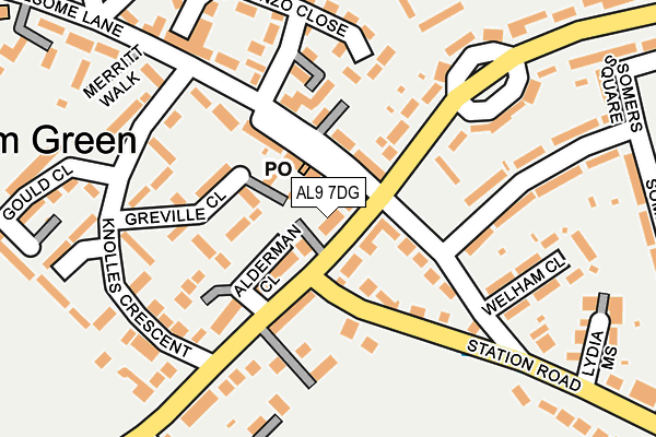 AL9 7DG map - OS OpenMap – Local (Ordnance Survey)