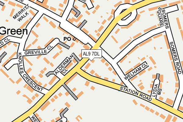 AL9 7DL map - OS OpenMap – Local (Ordnance Survey)