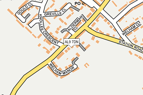 AL9 7DN map - OS OpenMap – Local (Ordnance Survey)