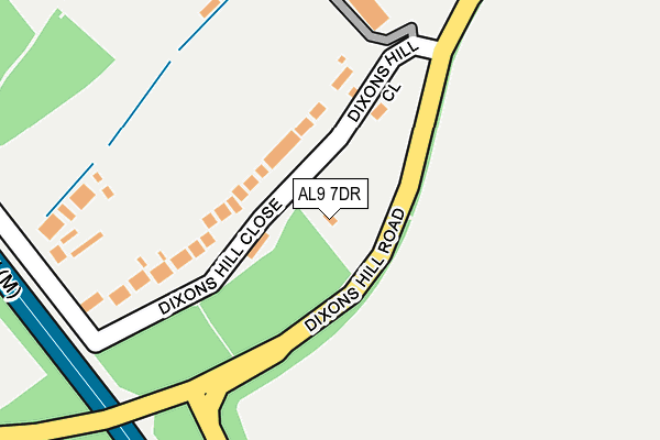 AL9 7DR map - OS OpenMap – Local (Ordnance Survey)