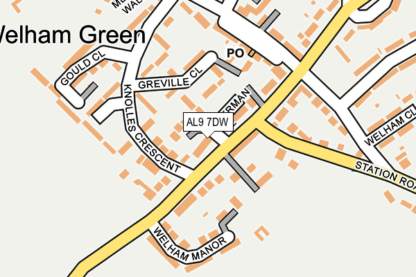 AL9 7DW map - OS OpenMap – Local (Ordnance Survey)