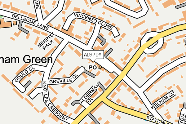 AL9 7DY map - OS OpenMap – Local (Ordnance Survey)