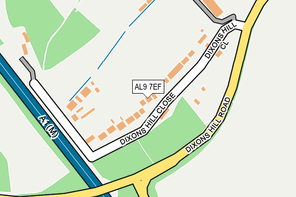 AL9 7EF map - OS OpenMap – Local (Ordnance Survey)