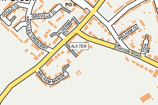 AL9 7EW map - OS OpenMap – Local (Ordnance Survey)