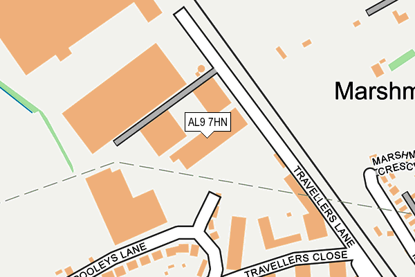 AL9 7HN map - OS OpenMap – Local (Ordnance Survey)