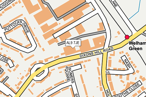 AL9 7JE map - OS OpenMap – Local (Ordnance Survey)