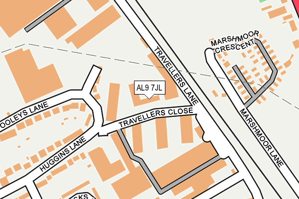 AL9 7JL map - OS OpenMap – Local (Ordnance Survey)