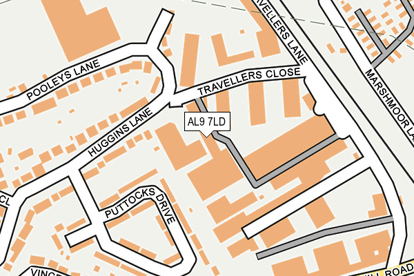 AL9 7LD map - OS OpenMap – Local (Ordnance Survey)